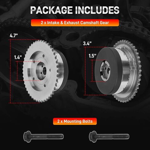 Engine Intake Exhaust Variable Valve Timing Camshaft Sprocket VVT Gear Compatible with Buick Verano Chevy Equinox Malibu GMC Terrain Pontiac G5 2009-2017 2.0L 2.4L Replace# 917-254 12578516 12621505 in Saudi Arabia