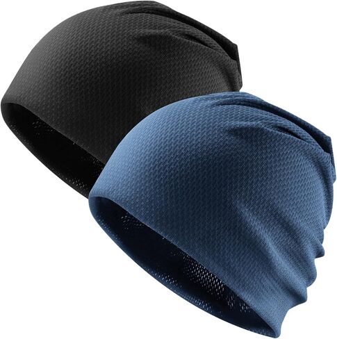 2 Pack Cooling Skull Caps for Men Women - Sweat Wicking Stretchy Cycling Caps, Sports Running Hats, Helmet Liner in Saudi Arabia