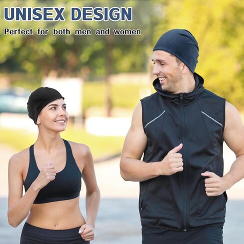 2 Pack Cooling Skull Caps for Men Women - Sweat Wicking Stretchy Cycling Caps, Sports Running Hats, Helmet Liner in Saudi Arabia