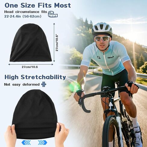 2 Pack Cooling Skull Caps for Men Women - Sweat Wicking Stretchy Cycling Caps, Sports Running Hats, Helmet Liner in Saudi Arabia
