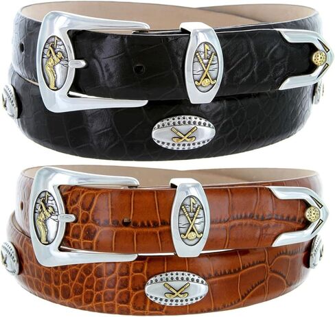 BS8642_Genuine Full-Grain Cowhide Leather Designer Golf Dress Belt, 1-1/8"(30mm) Wide in Saudi Arabia