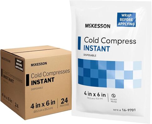 McKesson Cold Compress Ice Ice Pack [24 Pack] يمكن التخلص منها ، وحزم الثلج للإصابات وتخفيف الألم ، 5 في × 7 بوصات in Saudi Arabia