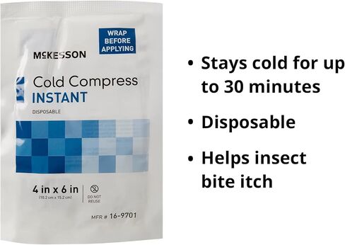 McKesson Cold Compress Ice Ice Pack [24 Pack] يمكن التخلص منها ، وحزم الثلج للإصابات وتخفيف الألم ، 5 في × 7 بوصات in Saudi Arabia