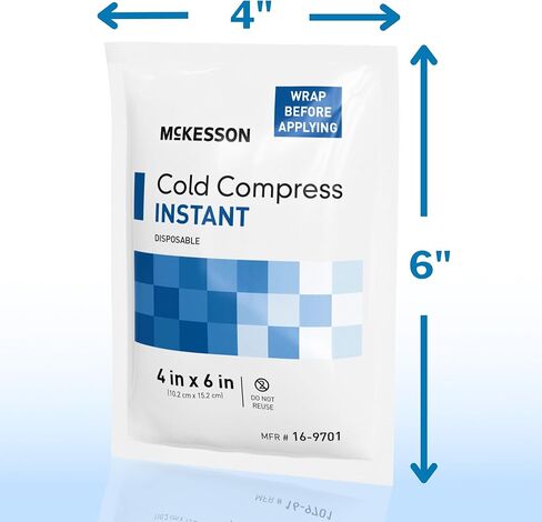 McKesson Cold Compress Ice Ice Pack [24 Pack] يمكن التخلص منها ، وحزم الثلج للإصابات وتخفيف الألم ، 5 في × 7 بوصات in Saudi Arabia