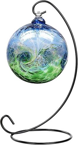 Abom 9in Ornament Display Stand, Air Plant Holder, Terrariums Hanger, Black Iron Hanging Hook for Christmas Halloween Decoration, Glass Crystal Witch Ball, Home Wedding, Party Decor(1pcs) in Saudi Arabia