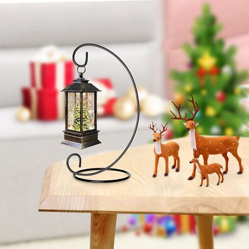 Abom 9in Ornament Display Stand, Air Plant Holder, Terrariums Hanger, Black Iron Hanging Hook for Christmas Halloween Decoration, Glass Crystal Witch Ball, Home Wedding, Party Decor(1pcs) in Saudi Arabia