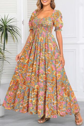 Maternity Dress Baby Shower - 2025 Photoshoot Pregnancy Summer Floral Maxi Off Shoulder Casual Dress in Saudi Arabia