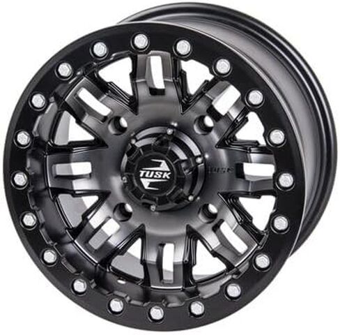 أربعة إطارات رمل UTV الأمامية والخلفية 32x15 Tusk Lite مثبتة على عجلات Tusk Teton Beadlock - من أجل نمط الترباس Can -Am Maverick X3-4/137 - يشمل صواميل العروة (المعدن المسلح ، 5+5 إزاحة العجلة الخلفية) in Kuwait