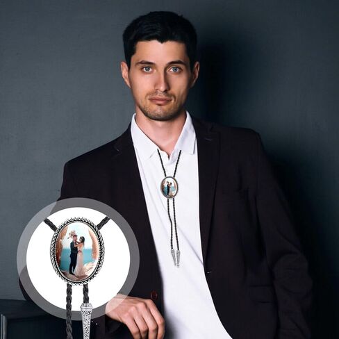 Custom Bolo Tie for Men, Personalized Western Cowboy Tie Native American Leather Necktie Accessories Bolo Ties in Kuwait