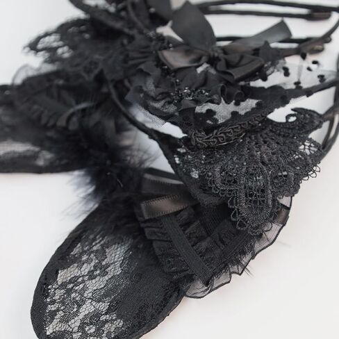 6 Pcs Lace Cat Ears Headbands, Black Lace Headwear Hair Band Party Decoration Cosplay for Women in Saudi Arabia