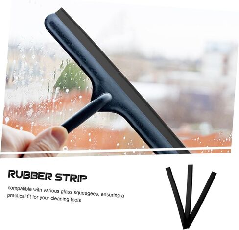 Amosfun 3Pcs Squeegee Blade Replacement Strips for Glass Cleaning Compatibility for Shower Doors Car Windshields Household Use Easy to Install Wiper Strip in Saudi Arabia