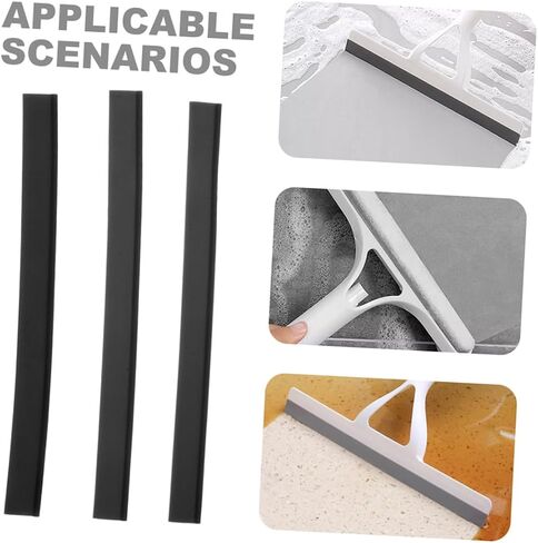 Amosfun 3Pcs Squeegee Blade Replacement Strips for Glass Cleaning Compatibility for Shower Doors Car Windshields Household Use Easy to Install Wiper Strip in Saudi Arabia