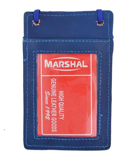 Marshal New Leather Neck Strap ID Badge Credit Card Holder Pouch Wallet Mini CrossBody (Brown) in Saudi Arabia