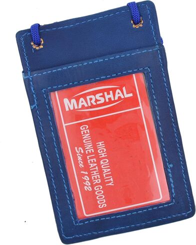 Marshal New Leather Neck Strap ID Badge Credit Card Holder Pouch Wallet Mini CrossBody (Brown) in Saudi Arabia