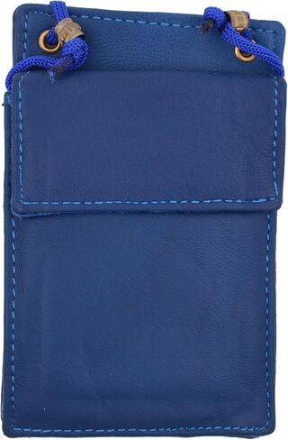 Marshal New Leather Neck Strap ID Badge Credit Card Holder Pouch Wallet Mini CrossBody (Brown) in Saudi Arabia