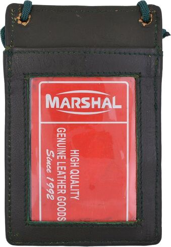 Marshal New Leather Neck Strap ID Badge Credit Card Holder Pouch Wallet Mini CrossBody (Brown) in Saudi Arabia