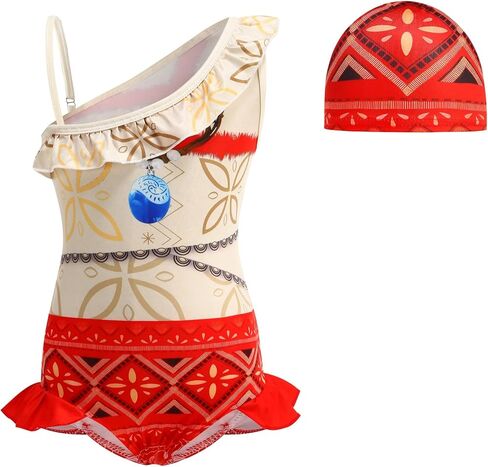 Girls Princess Swimsuit Red 2PCS Tankini Tops and Skirt in Saudi Arabia