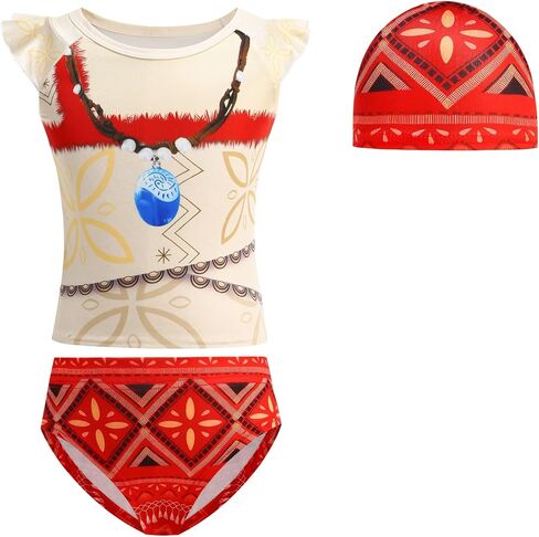 الفتيات الأميرة ملابس السباحة الأحمر 2pcs قمم Tankini وتنورة in Saudi Arabia