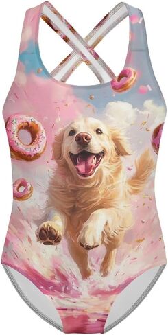 One Piece Swimsuit Girls Cross-Back Bathing Suit 5-14Y Kids Swimwear Cute Swimsuits Sleeveless Bathing Suits in Kuwait