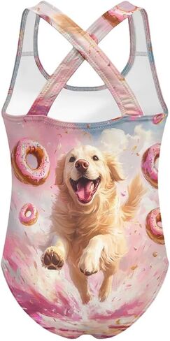 One Piece Swimsuit Girls Cross-Back Bathing Suit 5-14Y Kids Swimwear Cute Swimsuits Sleeveless Bathing Suits in Kuwait