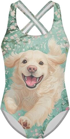 One Piece Swimsuit Girls Cross-Back Bathing Suit 5-14Y Kids Swimwear Cute Swimsuits Sleeveless Bathing Suits in Kuwait