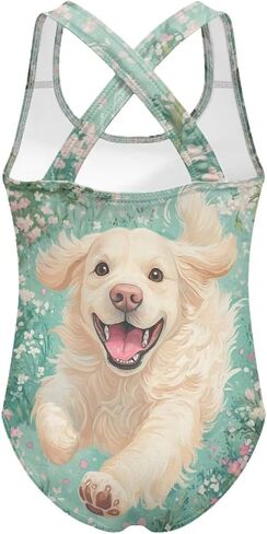 One Piece Swimsuit Girls Cross-Back Bathing Suit 5-14Y Kids Swimwear Cute Swimsuits Sleeveless Bathing Suits in Kuwait