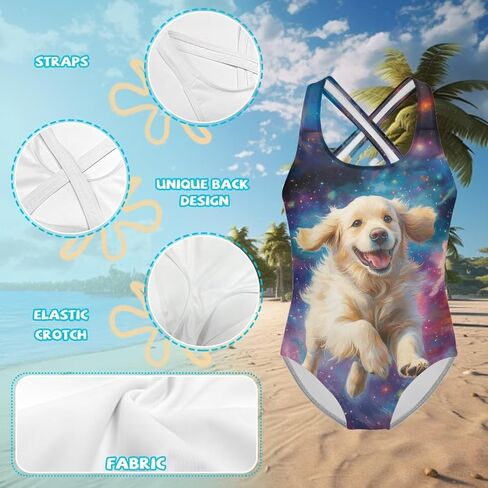 One Piece Swimsuit Girls Cross-Back Bathing Suit 5-14Y Kids Swimwear Cute Swimsuits Sleeveless Bathing Suits in Kuwait