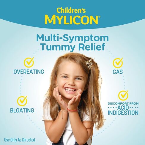 MYLICON Children's Tummy Relief for Kids, 24 Cherry Flavored Chewable Tablets in Kuwait