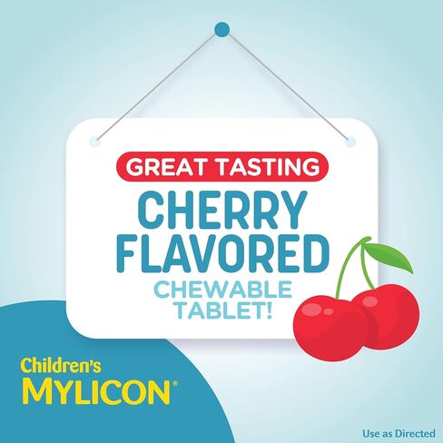MYLICON Children's Tummy Relief for Kids, 24 Cherry Flavored Chewable Tablets in Kuwait