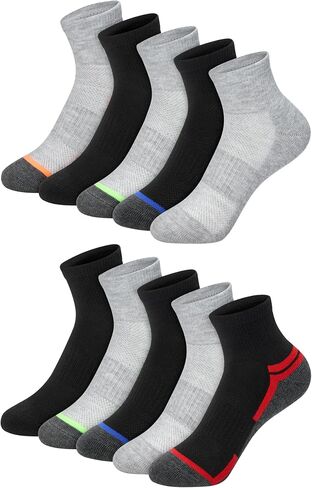Hanes Boys' Moves Ankle, Breathable Mesh Performance Socks, Moisture-Wicking, 10-Pack in Saudi Arabia