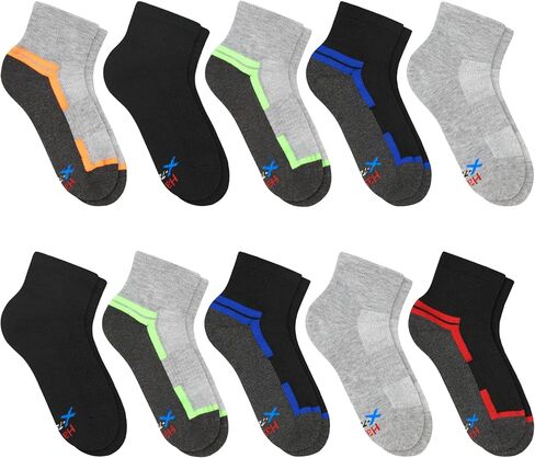 Hanes Boys' Moves Ankle, Breathable Mesh Performance Socks, Moisture-Wicking, 10-Pack in Saudi Arabia