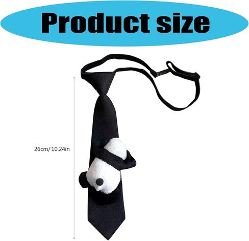 Adjustable Zipper Neckties Panda Playfulness Casual Styles Tie Unisex Necktie for Men and Boys with Easy Clip in Kuwait