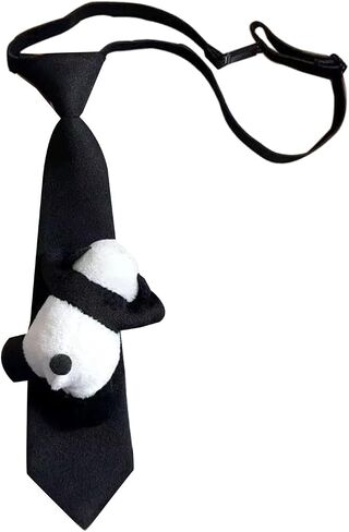 Adjustable Zipper Neckties Panda Playfulness Casual Styles Tie Unisex Necktie for Men and Boys with Easy Clip in Kuwait