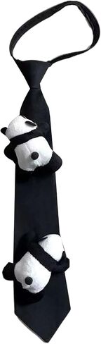 Adjustable Zipper Neckties Panda Playfulness Casual Styles Tie Unisex Necktie for Men and Boys with Easy Clip in Kuwait