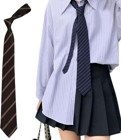 Necktie For Girls Pre-tied Lazy Tie Hand-tied Neckties Japanese Striped Collar Tie For School Accessories in Saudi Arabia