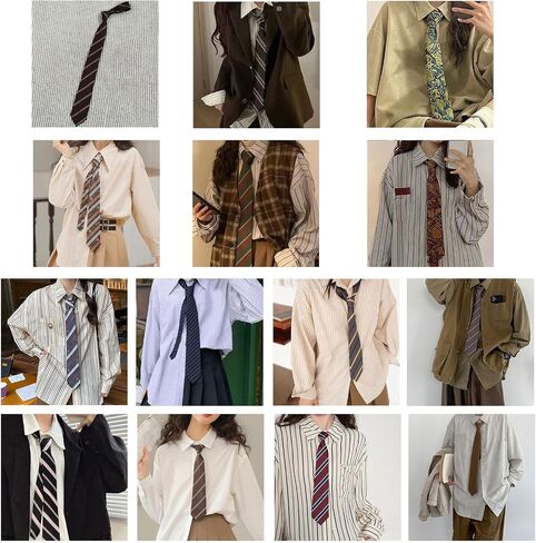 Necktie For Girls Pre-tied Lazy Tie Hand-tied Neckties Japanese Striped Collar Tie For School Accessories in Saudi Arabia
