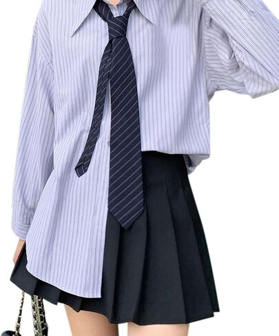 Necktie For Girls Pre-tied Lazy Tie Hand-tied Neckties Japanese Striped Collar Tie For School Accessories in Saudi Arabia