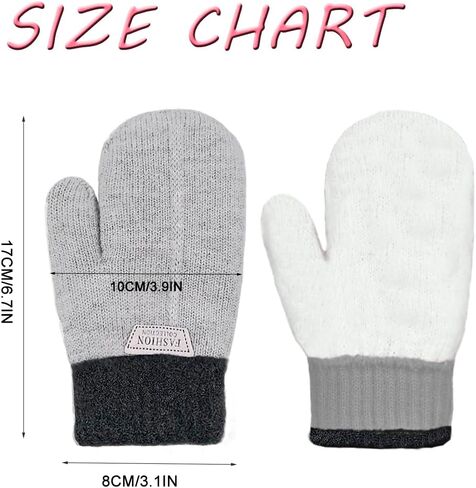 2 Pairs Kids Mittens Fleece Winter Gloves for Boys Girls Children Warm Knitted Snow Gloves for 3-7 Years in Saudi Arabia