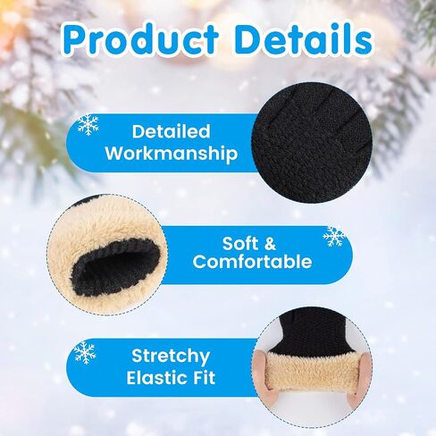 Arctic Paw Kids Winter Gloves 2 & 3 Pack - Touchscreen Knit Gloves with Faux Fur Cuff in Kuwait