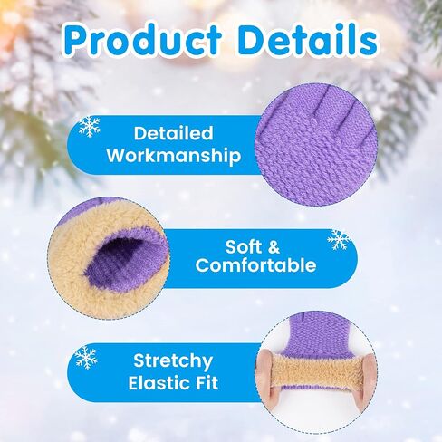 Arctic Paw Kids Winter Gloves 2 & 3 Pack - Touchscreen Knit Gloves with Faux Fur Cuff in Kuwait