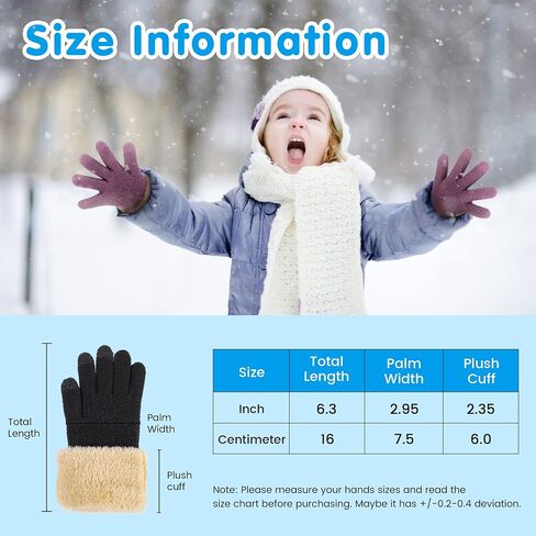 Arctic Paw Kids Winter Gloves 2 & 3 Pack - Touchscreen Knit Gloves with Faux Fur Cuff in Kuwait