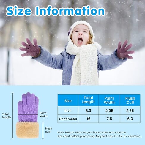 Arctic Paw Kids Winter Gloves 2 & 3 Pack - Touchscreen Knit Gloves with Faux Fur Cuff in Kuwait