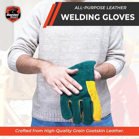 Daniel Smart All-Purpose Leather Welding Gloves Protective Hand Gloves for Maximum Protection Durable & Comfort in Saudi Arabia