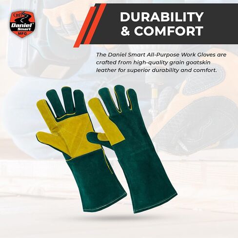 Daniel Smart All-Purpose Leather Welding Gloves Protective Hand Gloves for Maximum Protection Durable & Comfort in Saudi Arabia