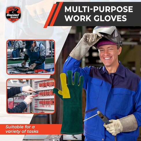 Daniel Smart All-Purpose Leather Welding Gloves Protective Hand Gloves for Maximum Protection Durable & Comfort in Saudi Arabia