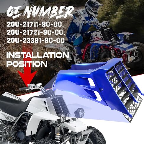 Radiator Cover with Radiator Grill Black for Yamaha for Banshee 350 YFZ350 1987-2006 Red Color 2GU21711A000 C0209006 in Kuwait