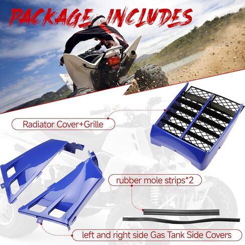 Radiator Cover with Radiator Grill Black for Yamaha for Banshee 350 YFZ350 1987-2006 Red Color 2GU21711A000 C0209006 in Kuwait