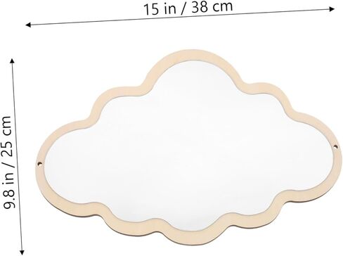 Imikeya Nordic Boy Girl Girl Wooden Safety Safety مرآة زخرفية على الطاولة للغرفة غير قابلة للفصل لسهولة تصميم التخزين لارتداء الماكياج in Kuwait