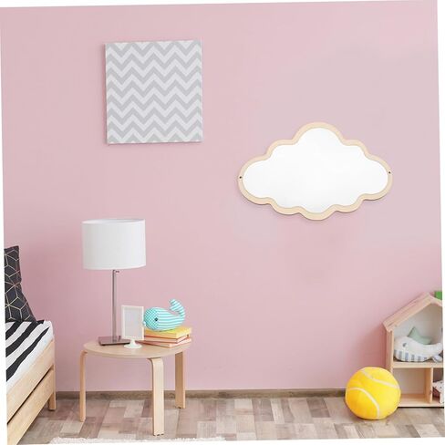 Imikeya Nordic Boy Girl Girl Wooden Safety Safety مرآة زخرفية على الطاولة للغرفة غير قابلة للفصل لسهولة تصميم التخزين لارتداء الماكياج in Kuwait
