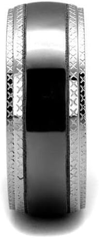TK2580 - Two Tone IP Light Black (IP Gun) Stainless Steel Ring with No Stone in Saudi Arabia